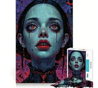 Vampire Woman Portrait 1000-piece Jigsaw Puzzles Brain Training Fun Tight Interlock No Gaps Bonding Activity for Loved Ones (38x52cm)