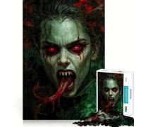Vampire Woman Portrait Jigsaw Puzzle1000 Pieces Mind Train Fun Clean Cut Sturdy Components Captivating Leisure for Cozy Indoors (38x26cm)