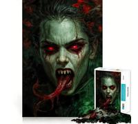 Vampire Woman Portrait Puzzle for Adults 1000 Pieces Memory Play Game Firm Fit Secure Assembly Meaningful Connection Building Game (38x52cm)