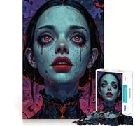Vampire Woman Portrait Puzzle for Adults 1000 Pieces Memory Play Game Firm Fit Secure Assembly Meaningful Connection Building Game (50x75cm)