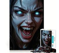 Vampire Woman with Glowing Eyes Jigsaw for Teenagers 1000 Pieces Memory Fun Game Smooth Burr Free Surface Birthday Gift Brain Teaser Toy (50x75cm)