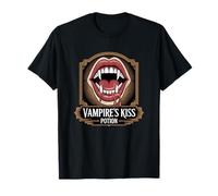 Vampire's Kiss Potion Gothic Fang Design T-Shirt