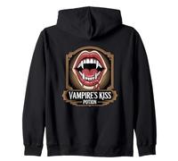 Vampire's Kiss Potion Gothic Fang Design Zip Hoodie