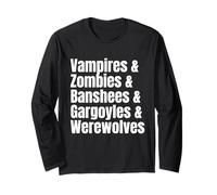 Vampires Werewolves Zombies Banshees Gargoyles Halloween Long Sleeve T-Shirt
