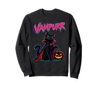 Vampurr Black Cat Halloween Vampire Sweatshirt
