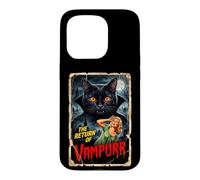 Vampurr Dark Feline Retro Horror Art Halloween Count Catula Case for iPhone 15 Pro