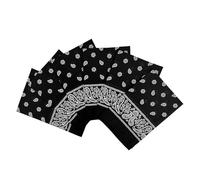 Vamqor Bandanas Gift Box 12pack and 6 pack,Premium Super Soft 60s Cotton Bulk Paisley Handkerchiefs for Men,Women and Kids, Black-6 Packs, 22"