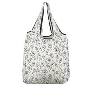 VAMSII American Sign Language Gift Floral ASL Design Folding Bag ASL Interpreter Deaf Shopping Bag ASL Teacher Gift, Floral Asl Design S