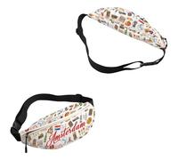 VAMSII Amsterdam Lover Gift Amsterdam Symbols Waist Bag Pack Amsterdam Vacation Trip Belt Bag Amsterdam Travel Souvenir Gift, Amsterdam Symbols W B
