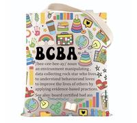 VAMSII Board Certified Behavior Analyst Tote Bag BCBA RBT ABA Therapist Gifts Special Education Teacher Gift, Usbcbatote, Modern