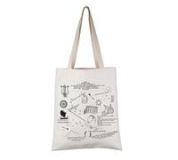 VAMSII Book Inspired Gifts Bookish Merch Book Fan Art Reusable Bag for Fans, Beige, L, Classic