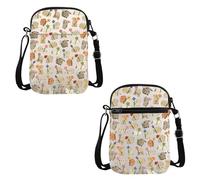 VAMSII Bunny Lover Gift Bunnies with Flowers Crossbody Bag Bunny Mom Mama Travel Bunny Owner Gift, Bunnies With Flowers C