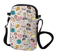 VAMSII ESL Teacher Crossbody Bag ESL Learners Gift Bilingual Teacher English Education Gift Second Language Appreciation, E-s-l