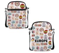 VAMSII Europe Souvenir Europe Travel Crossbody Bag European Vacation Gift European Themed Gift London Paris Rome Bag, Useuropetcrossbody