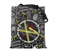 VAMSII Forensic Scientist Gifts Crime Scene Investigation Tote Bag Criminologist Gifts CSI Police Gift Fingerprint Legal Bag, Uscsitote