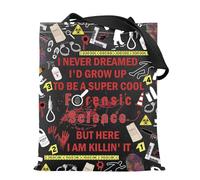 VAMSII Forensic Scientist Gifts Crime Scene Investigation Tote Bag DNA Microscope Criminology Gift CSI Police Gift, Csicrimetote