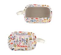 VAMSII French Souvenir Paris Landmarks Toiletry Cosmetic Bag France Vacation Travel Gift France Lover Gift, USFranceToiletry, Modern