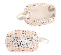 VAMSII Future Dermatologist Gift My Job it's Just Skin Clear Makeup Bag Future Derm Tech Travel Gift Dermatology Nurse Toiletry Bag (My Job it's Just Skin TB)