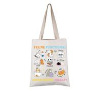 VAMSII Future OT Therapist Gift Cat Occupational Therapy Design Tote Bag Functional Therapy Handbag OT Graduation Gift, Cat Occupational Therapy Design T