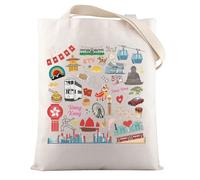 VAMSII Hong Kong Region Travel Souvenir Hong Kong Trip Tote Bag Hong Kong Food Theme Gift Hong Kong Lover Gift, Hongkongtote