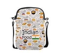 VAMSII India Souvenir Gift Indian Cuisine Crossbody Bag Indian Foods Lover Gift India Honeymoon Bag, Usindiancrossbody