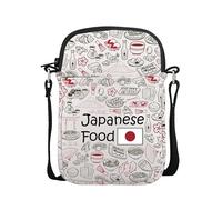 VAMSII Japan Trip Gift Japanese Food Crossbody Bag Tokyo Lovers Japan Culture Gift Japanese Cuisine Shoulder Bag, Usjapanesecrossbody