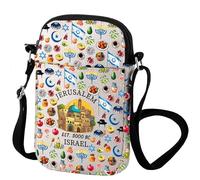 VAMSII Jerusalem Travel Messenger Bag Jerusalem Historical City Keepsake Gift Israel Trip Crossbody Bag, Jerusalem
