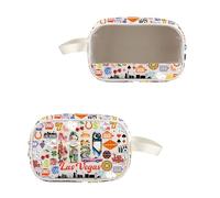 VAMSII Las Vegas Travel Gift Las Vegas Landmarks Toiletry Cosmetic Bag Las Vegas Night Theme Party Gift, USLasVegasToiletry, Modern