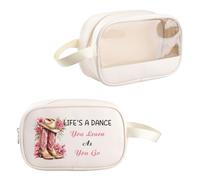 VAMSII Line Dancing Lover Gift Life's A Dance Clear Makeup Bag CountryGirl Travel Gift Western Design Toiletry Bag, Life's A Dance TB