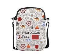 VAMSII Morocco Souvenir Moroccan Food Crossbody Bag Moroccan Landmarks Themed Gifts Morocco Travel Gifts, Usmoroccancrossbody