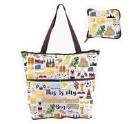 VAMSII Netherland Travel Souvenir Holland Lover Foldable Shopping Bag Netherland Landmarks Gift Dutch Themed Gift, Usnetherlandfold