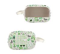 VAMSII Organ Donation Appreciation Gift Green Ribbon Mental Health Awareness Toiletry Bag Kidney Donor Transplant Gift, USOrganToiletry, Modern