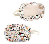 VAMSII Palestine Support Gift Palestine Design Clear Makeup Bag Forever Palestinian Gift Love Palestine Toiletry Bag (Palestine Design T B)