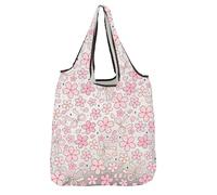 VAMSII Sakura Flower Lover Gift Coquette Cherry Blossom Folding Reusable Grocery Bag Japan Vacation Shopping Bag, Cherry Blossom S