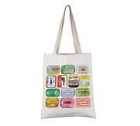 VAMSII Sardine Lover Gift Tinned Sardines Beach Tote Bag Sardine Eater Handbag Tinned Fish Lover Gift, Tinned Sardines Beach T
