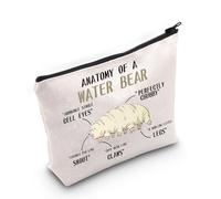 VAMSII Tardigrade Lover Gift Anatomy of A Tardigrade Makeup Bag Biology Teacher Cosmetic Bag Microbiology Gift, Anatomy of A Tardigrade M, Portable