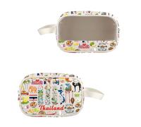 VAMSII Thailand Souvenir Gift Thailand Landmarks Toiletry Cosmetic Bag Thailand Travel Honeymoon Gift, USThailandToiletry, Modern