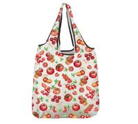 VAMSII Tomato Lover Gift Coquette Tomatoes Folding Reusable Grocery Bag Gardening Lover Shopping Bag Vegetable Vegan Gift (Tomatoes S)