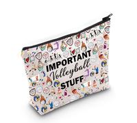 VAMSII Volleyball Lover Gift Important Volleyball Stuff Makeup Bag Volleyball Mom Cosmetic Bag Volleyball Player Gift Volleyball Merch, Important Volleyball Stuff M, Portable