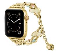 Vamyzji Compatible Apple Watch Straps 42mm(Series 11 10) 41mm 40mm 38mm, For Apple Watch Series 11 10 9 8 7 SE 6 5 4 3 2 1, Elegant Designer Luminous Beads Women Ladies iWatch Strap Bracelet,Gold