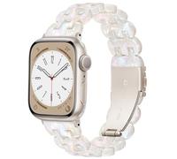 Vamyzji Compatible with Apple Watch Strap 42mm(Series 11/10) 41mm 40mm 38mm,Light Waterproof Fashion Resin iWatch Strap for Apple Watch Series 11 10 9 8 7 6 5 4 3 2 1 iWatch SE(White)