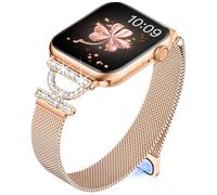 Vamyzji Compatible with Apple Watch Strap 49mm 46mm 45mm44mm 42mm(Series 3 2 1),Fashion Bling Magnetic Milanese for Apple Watch Series 11 10 9 8 7 6 5 4 SE Ultra, Designer Metal iWatch Strap for Women