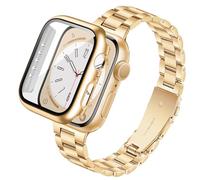 Vamyzji Compatible with Apple Watch Strap with Case for Apple Watch Series 11 10 42mm 46mm SE/SE2/SE3 Series 6 5 4 40mm 44mm, Slim Stainless Steel Metal iWacth Band with Case for Serie 1110 SE 6 5 4