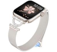 Vamyzji Compatible with Apple Watch Straps 42mm(Series 11 10) 41mm 40mm 38mm,Fashion Bling Magnetic Milanese for Apple Watch Series 11 10 9 8 7 6 5 4 3 2 1 SE, Designer Metal iWatch Strap for Women