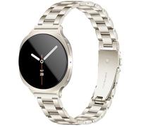 Vamyzji Compatible with Samsung Galaxy Watch 8 Strap 40mm 44mm/Galaxy 8 Classic 46mm Men/Women, Stainless Steel Metal Smart Strap Women Men for Samsung Watch 8 Classic 46mm,Starlight