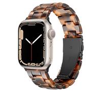 Vamyzji Light Resin Band for Apple Watch 49mm 46mm 45mm 44mm 42mm,Tortoise Leopard Waterproof Sport Designer iWatch Strap for Apple Watch Ultra 3 2 1, Serie 11 10 SE 9 8 7 6 5 4 3 2 1, Women Men