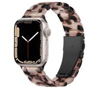 Vamyzji Light Resin Band for Apple Watch Series 11 Series 10 42mm 41mm 40mm 38mm,Tortoise Leopard Waterproof Sport Designer iWatch Strap for Apple Watch Serie 11 10 SE 9 8 7 6 5 4 3 2 1, Women Men