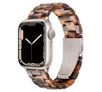Vamyzji Light Resin Band for Apple Watch Series 11 Series 10 42mm 41mm 40mm 38mm,Tortoise Leopard Waterproof Sport Designer iWatch Strap for Apple Watch Serie 11 10 SE 9 8 7 6 5 4 3 2 1, Women Men