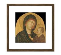 Van Badia A Isola Virgin Child 8X8 Inch Square Wooden Framed Wall Art Print Picture with Mount Artery8 Brown One Size