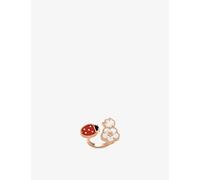 Van Cleef & Arpels Van Cleef & Arpels Lucky Spring Between The Finger 18ct Rose-Gold Carnelian, Mother-Of-Pearl and Onyx Ring Rose Gold L